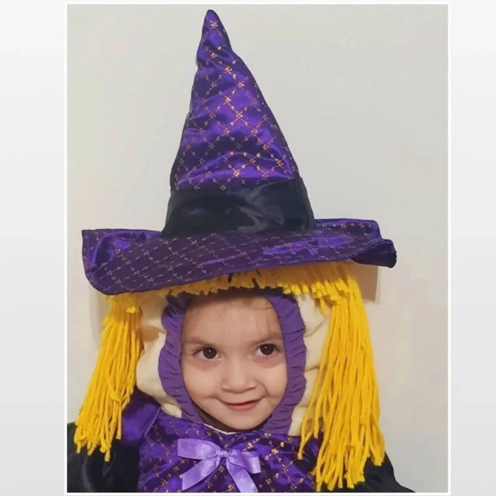 Vintage Kid Baby Toddler Size 24 Months Black & Purple Witch Costume